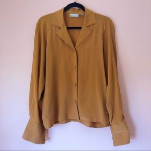 Vintage Tops - Vintage Cognac Silk Blouse Vintage Tops - Vintage Cognac Silk Blouse